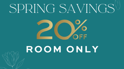 Enjoy serene spring savings with 20% off luxury hotel rooms. Perfect for a getaway with scenic views and top amenities.